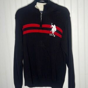 US Polo Assn Quarter Zip Sweater Size Medium